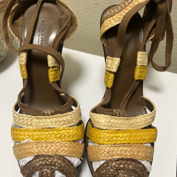 Bottega Veneta leather, raffia espadrilles, Brown. - Picture 2 of 6